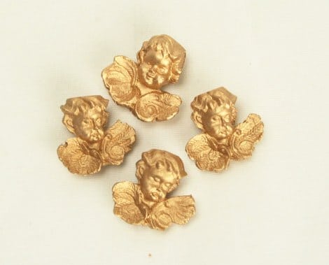 Goldene Putten, 2,5 cm - weihnachten-dekoaccessoires, dekoaccessoires